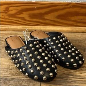 Studded Black Mules